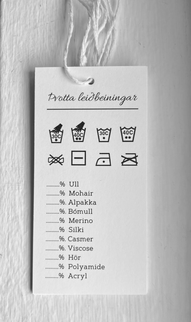 þvottaleiðbeiningar, kort, þvottaleiðbeiningakort