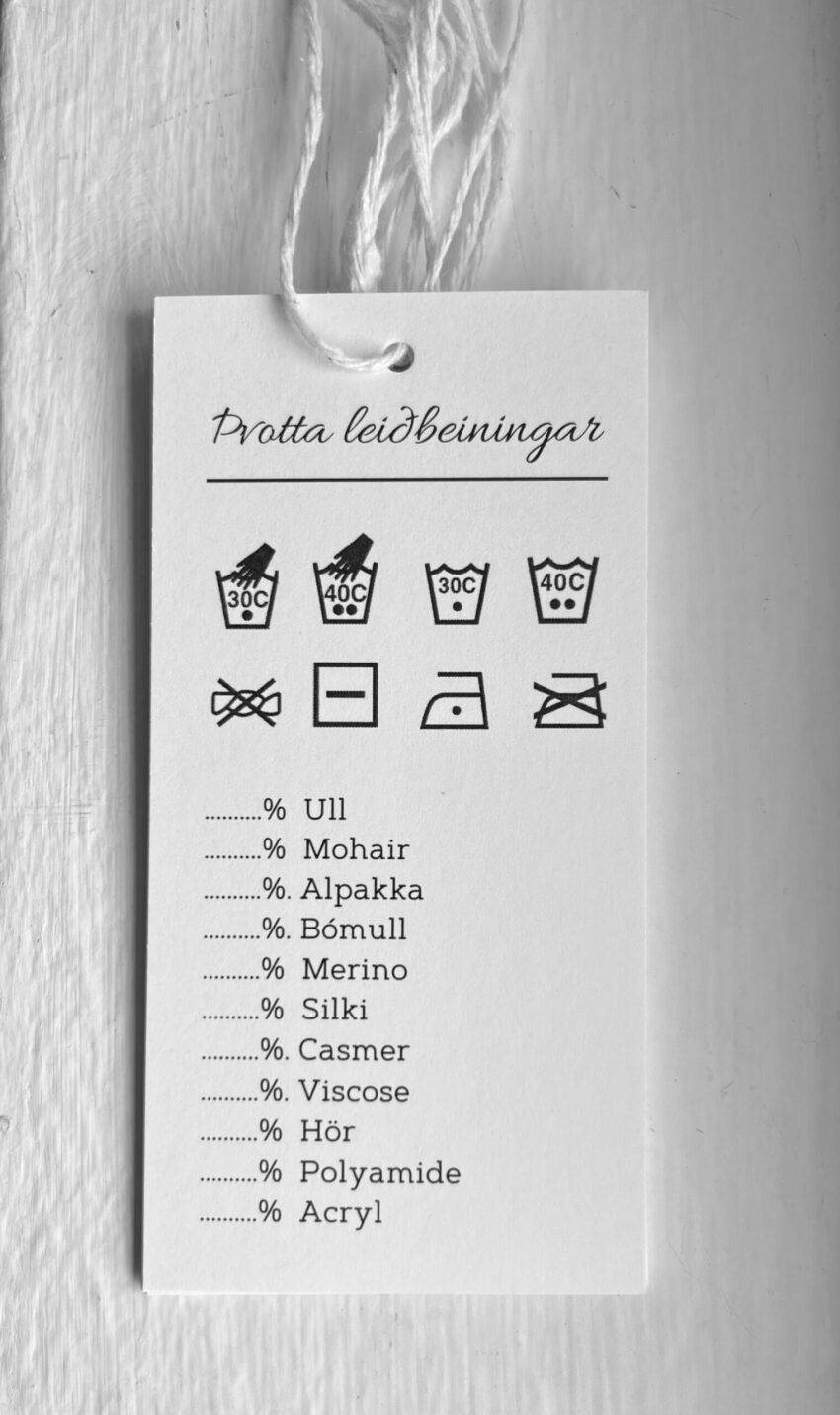þvottaleiðbeiningar, kort, þvottaleiðbeiningakort